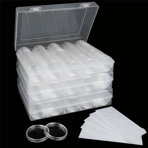 100 Capsules De Rangement Pour Pièces De Monnaie - 30 Mm, Avec Joints Et Boîte, Collection Et Protection