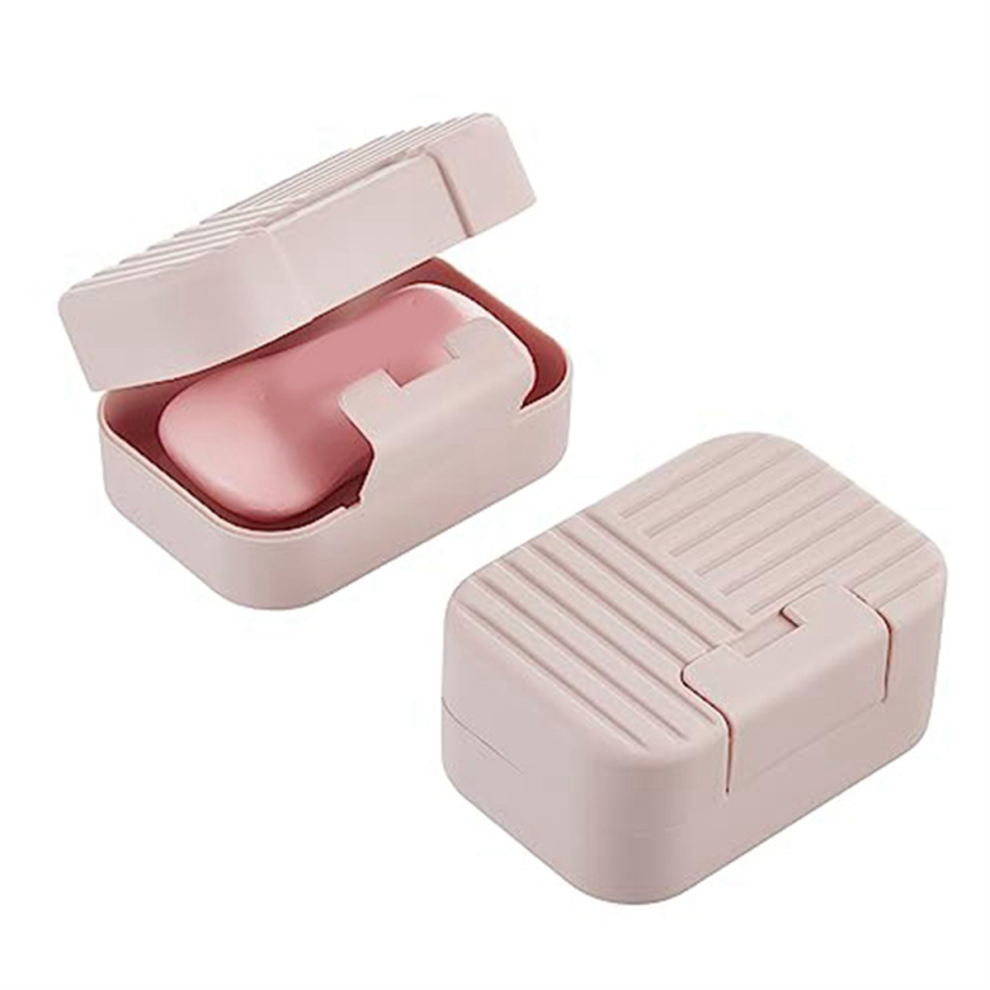 Conteneur de savon de voyage, étui porte-savon, boîte avec couvercle, portable, bleu