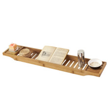 SoBuy® FRG212-N, Bamboo Bathtub Rack Caddy Tray Bathroom Shelf L80cm