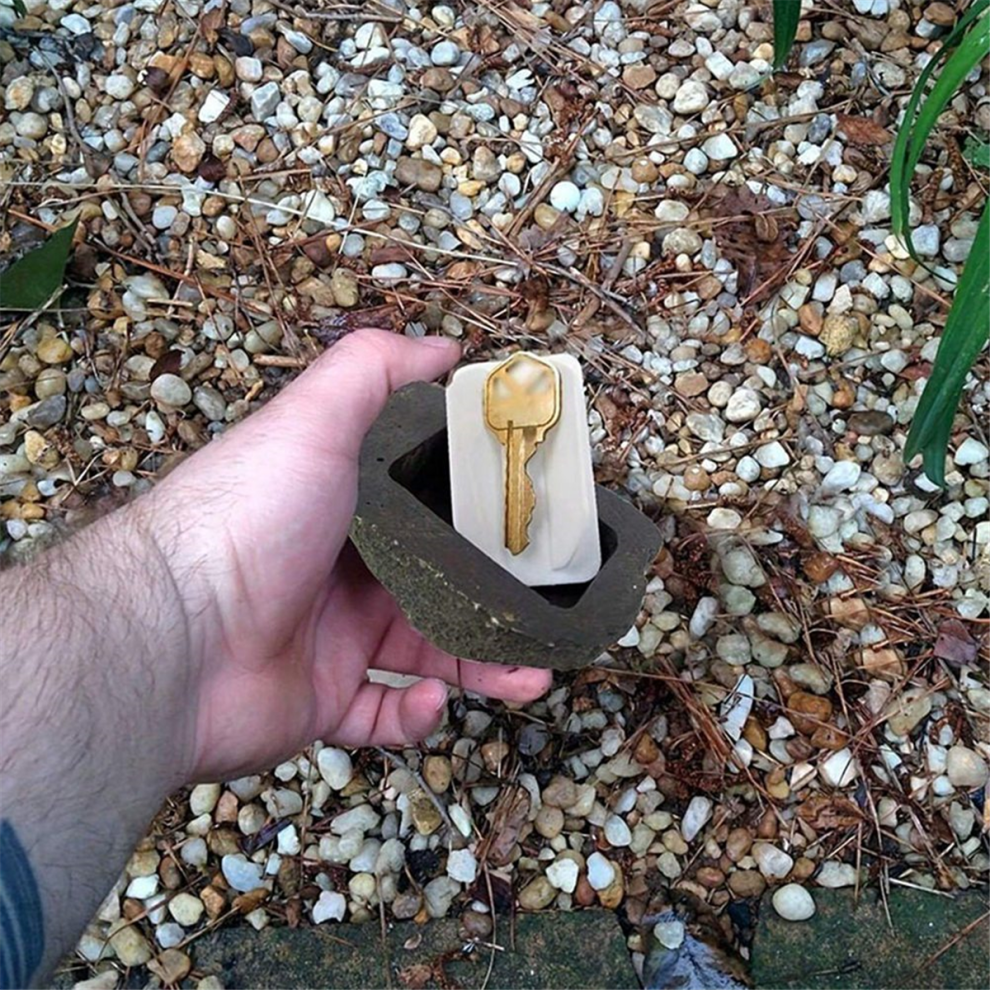 Hide-A-Spare-Key Fake-Rock - Looks Simulation Stone Resin Key Storage 4853788217773