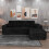 (Black, Right Corner) No Assembly Corner Sofa 5