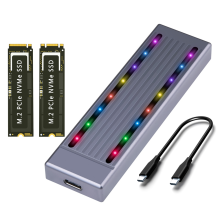 M.2 NVMe Festplattengehäuse SSD Cool RGB Licht Aluminium CNC Gehäuse Hig