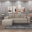 (Camel, Left Corner) No Assembly Corner Sofa 3