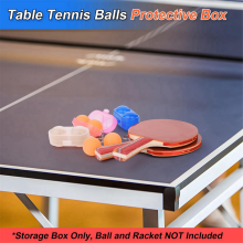 Recipiente para tênis de mesa com 2 bolas - Armazenamento de pong com chaveiro para adultos