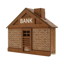 Houten spaarpot voor volwassenen en kinderen, spaarpot met teller, spaarblik,