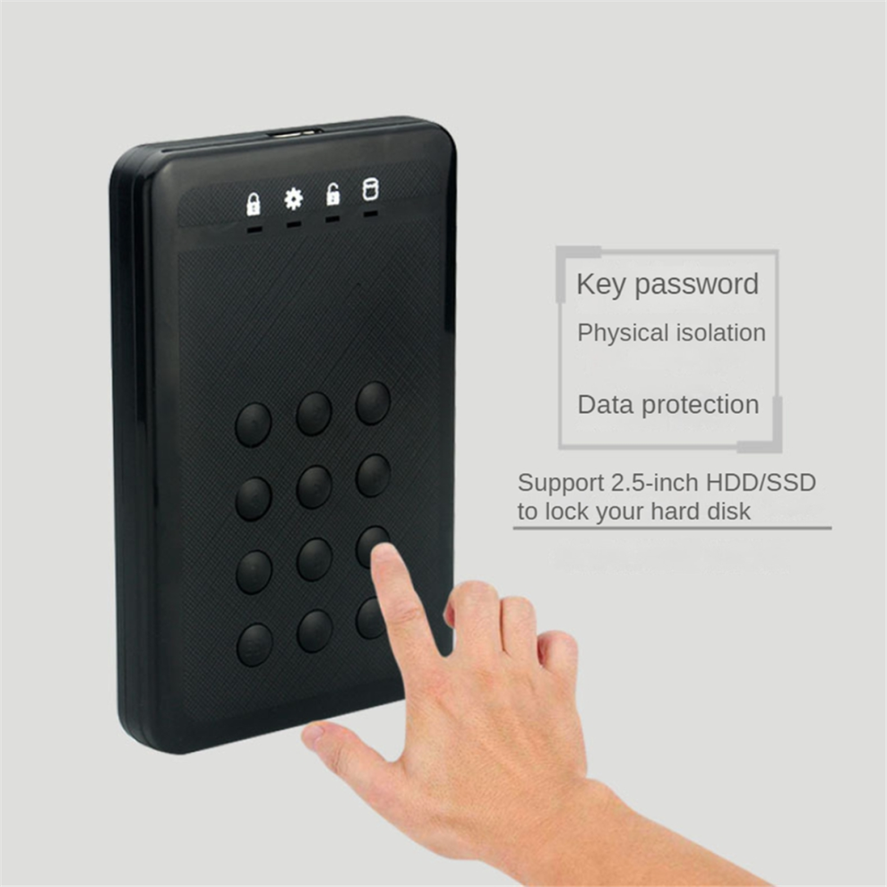 Hdd Enclosure Ssd Case Encrypted Hard Drive 5Gbps Usb3.0 Sata For 2.5 4853788226478