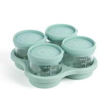 Recipientes de vidro para alimentos infantis com tampas de silicone, pote de armazenamento para crianças