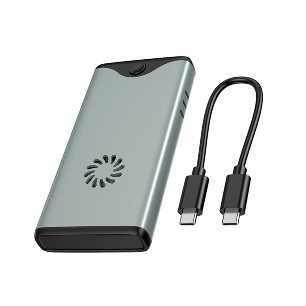 40Gbps Ssd Hard Disk Enclosure Turbo Fan Powerful Heat Dissipation M.2 Silver 4853788234572