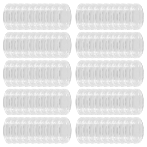 100Pcs 21mm Round Clear Plastic Coin Holder Capsules Box Storage Displ 2