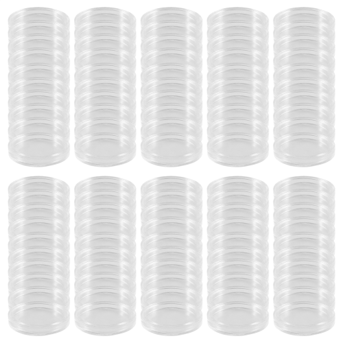 100Pcs 21mm Round Clear Plastic Coin Holder Capsules Box Storage Displ 1