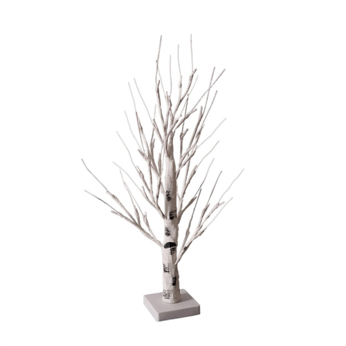 Tabletop Tree, White Tree with LED Lights, Warm Small Lights Battery P