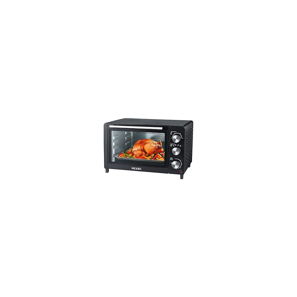 Prodex Px7023b 23 Litre Tabletop Mini Oven, 1500W Electric Cooker & Grill, Ideal For Roasting, Baking, Grilling Black