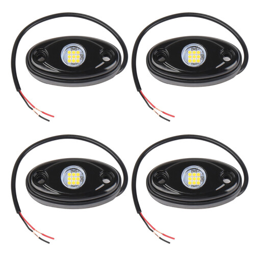 4Pcs 9LED Super Bright Rock Light Kit LED Waterproof Neon Underglow fo 1