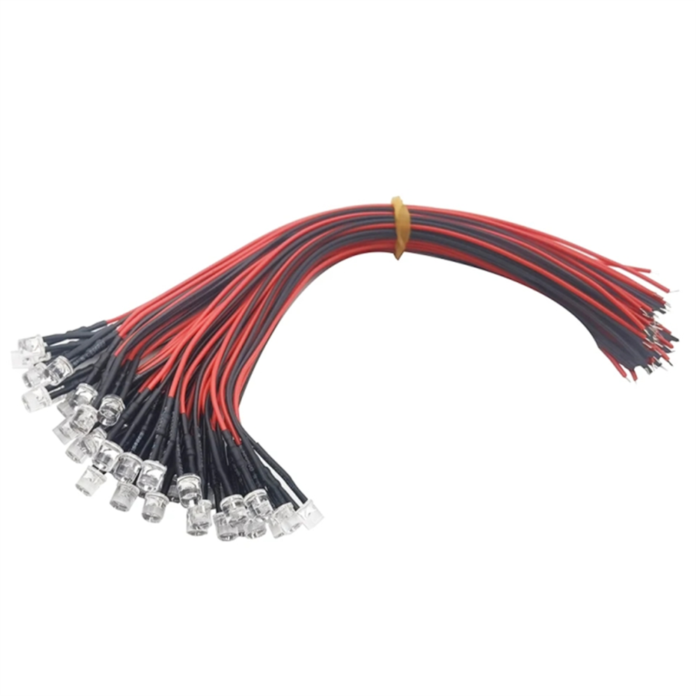 100 Pezzi Lotto 20 Cm Precablato 5 Mm Lampadina Led Precablata Emettitrice Di Luce