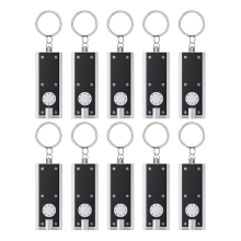 10er Pack Mini LED Schlüsselanhänger Taschenlampe 12 Lumen Tragbar Ultra Hell Li