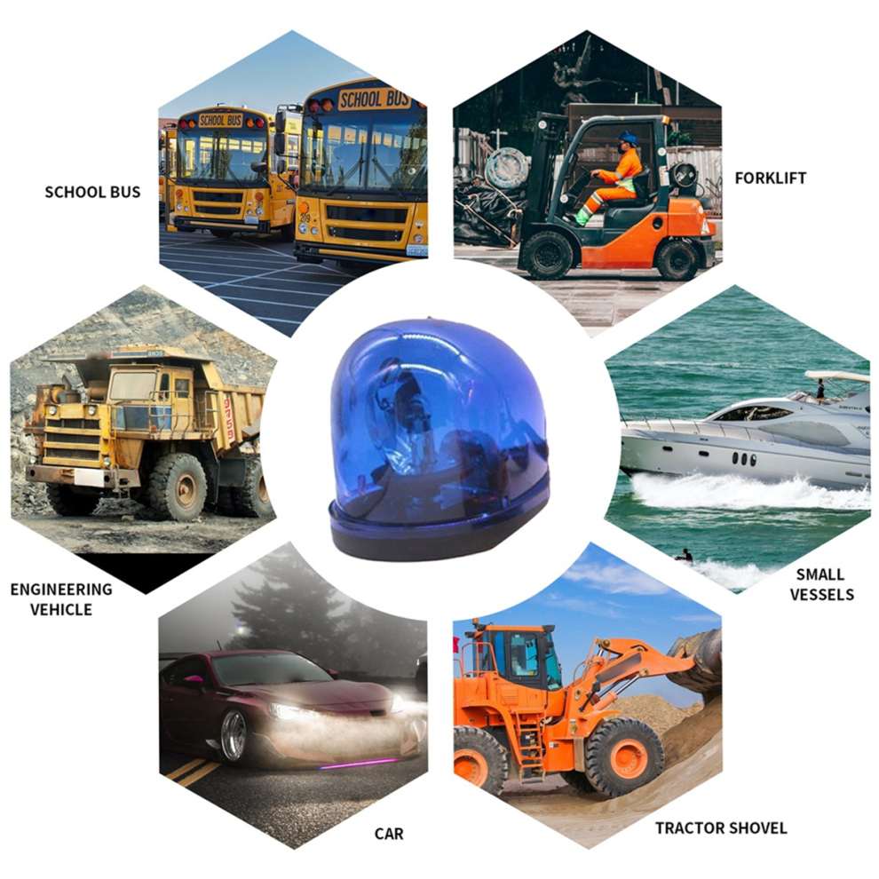 Luci Di Allarme Per Auto Rotanti A Chiocciola Blu Da 12 V, Luce Di Avvertimento Da Soffitto