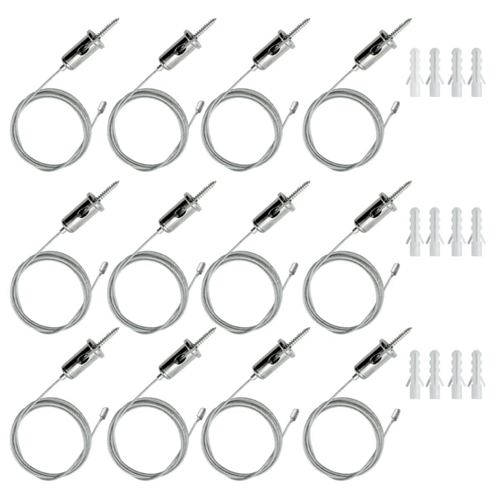 Kit de 12 câbles de suspension hexagonaux pour garage, chaînes de suspension en acier, Hon