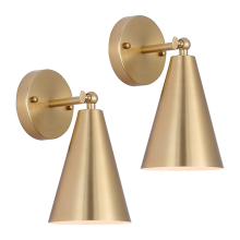 Applique dorate, set di 2, apparecchi di illuminazione da parete, decorazione per interni, montaggio a battente