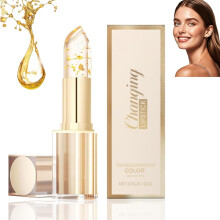 Kleurveranderende Lippenstift Met Goudfolie, Transparante, Transferbestendige Lippenstift Met Gouden Kristallen, Hydraterende En Volumegevende