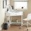 SoBuy Mesa Triangular con Cajón, Blanco, 76x76x76 cm 12