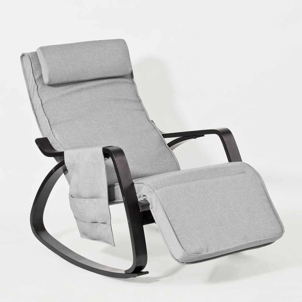 SoBuy Fauteuil à bascule relax avec repose-pieds