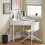SoBuy Mesa Triangular con Cajón, Blanco, 76x76x76 cm 2