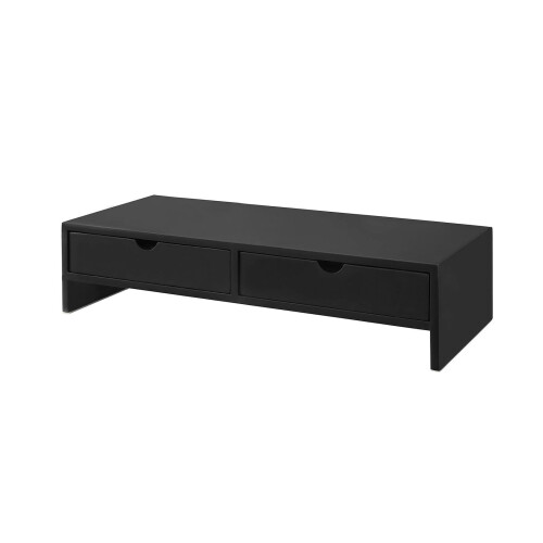 SoBuy BBF02-SCH Μαύρη Βάση Οθόνης 11cm με 2 Συρτάρια