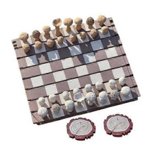 (brown) 1 Set Magnetic Forest Mushrooms Chess Game with Roll-up Log Chessboard Kids Adults Portable Travel Educational Checker Board Game Toy
