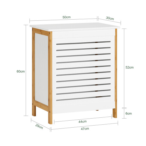 SoBuy White Laundry Hamper with Hinged Lid 2