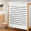 SoBuy White Laundry Hamper with Hinged Lid 4