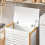 SoBuy White Laundry Hamper with Hinged Lid 6