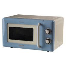 Ariete 3960/B Vintage Style Mechanical Microwave, 800 Watt, 20 Litre, Blue