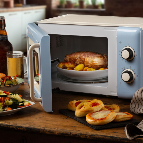 Ariete Micro-ondas Vintage Ariete 3960 - 800W, 20L, 6 Níveis, Timer 30 min, Celeste 1