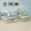SoBuy Mint Green Armchair with Beech Footrest 10
