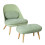 SoBuy Mint Green Armchair with Beech Footrest 1