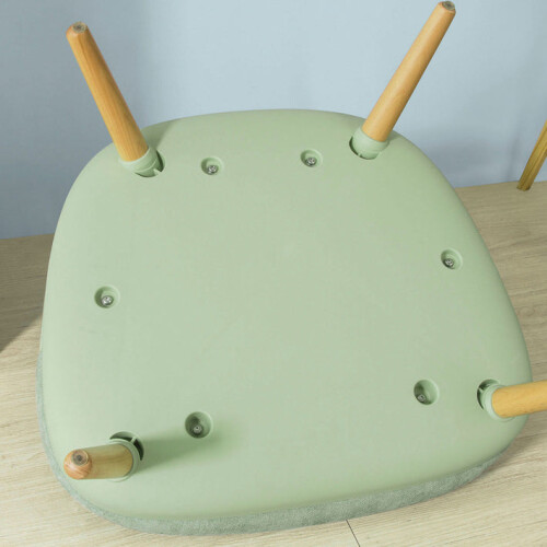 SoBuy Mint Green Armchair with Beech Footrest 2