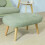 SoBuy Mint Green Armchair with Beech Footrest 5