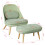 SoBuy Mint Green Armchair with Beech Footrest 2