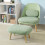 SoBuy Mint Green Armchair with Beech Footrest 11