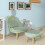 SoBuy Mint Green Armchair with Beech Footrest 9