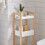 SoBuy Armário Banheiro 3 Cestos Branco e Bambu 10