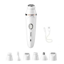 1 Set Cordless Rechargeable Face Epilator Kit 7-in-1 Smooth Painless Hair Removal Epilator for Women