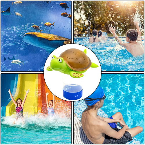 Pool Dosing Float, Turtle Shaped Chlorine Floater Adjustable Dispenser for Bath, Spa, Pool 2