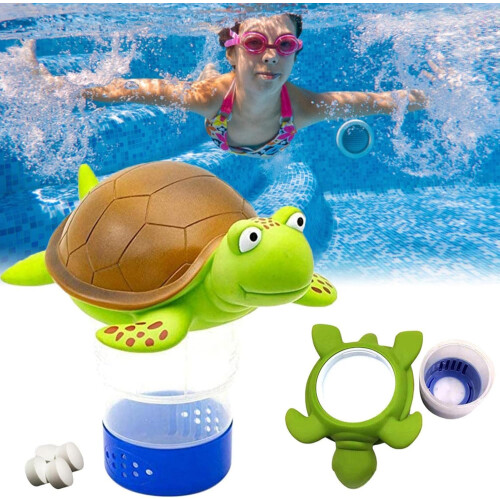 Pool Dosing Float, Turtle Shaped Chlorine Floater Adjustable Dispenser for Bath, Spa, Pool 1