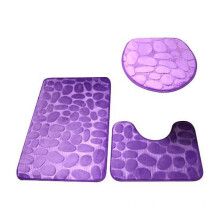 (purple) 1 Set Shower Rug Super Soft Convenient Wear Resistant Helpful Quick-Dry Carpet for Bedroom