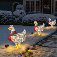 LightUp Chicken with Scarf, Christmas LightUp Chicken Lantern Lawn Decor (M)