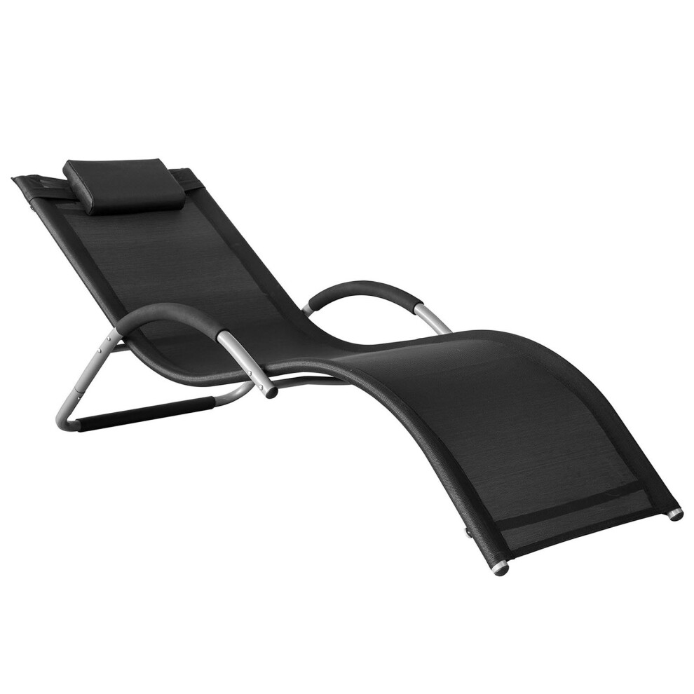 SoBuy® OGS38-SCH, Outdoor Garden Sun Lounger Relaxing Chair Recliner