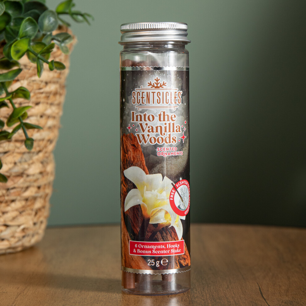 Premier 25G Into The Vanilla Woods Scented Christmas Scentsicles With 6 Hanging Hooks Brown