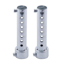 Lot de 2 silencieux d'échappement argentés pour moto, 35 mm x 140 mm