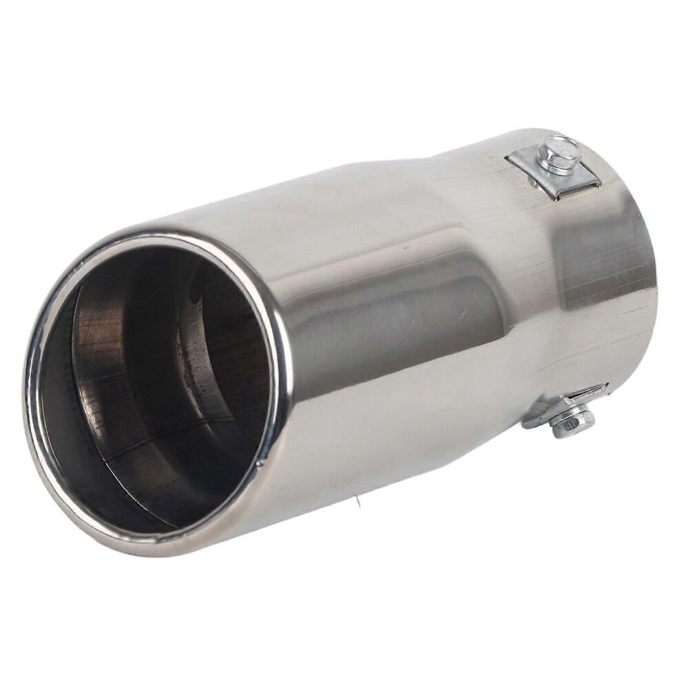 Stainless Steel Exhaust Muffler Tip Slant Cut Pipe for Car Modification 2.5" Inlet Dual Outlet